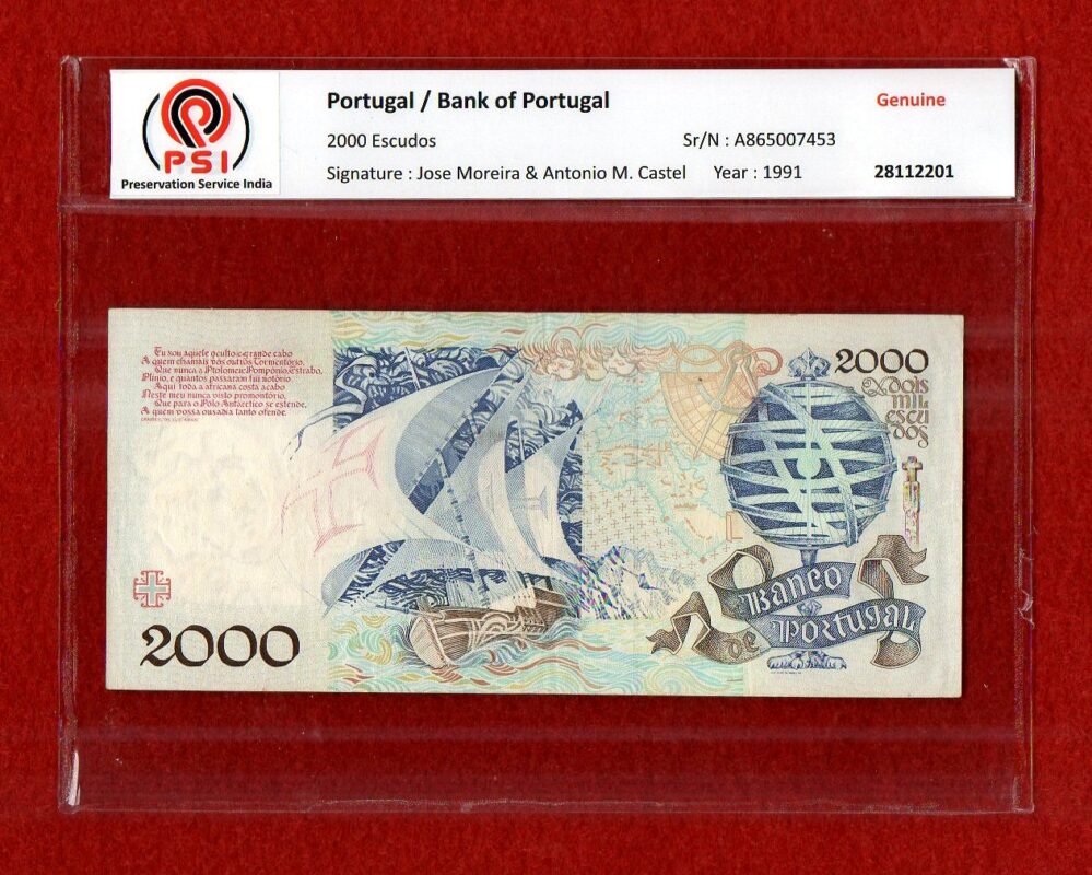 Portugal Escudos Banknote Sns Coins