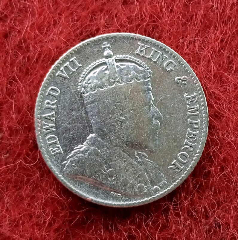 Sri Lanka Ceylon 25 Cents Edward VII 1910 Silver Coin SNS Coins