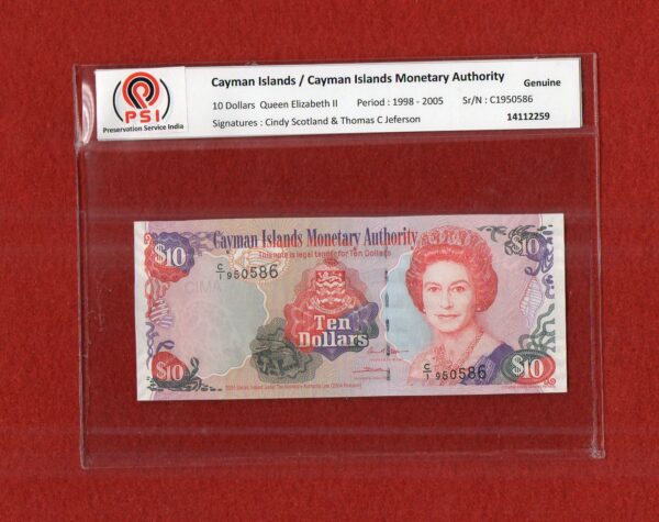 Cayman Islands 10 Dollars Queen Elizabeth II 2005 Banknote