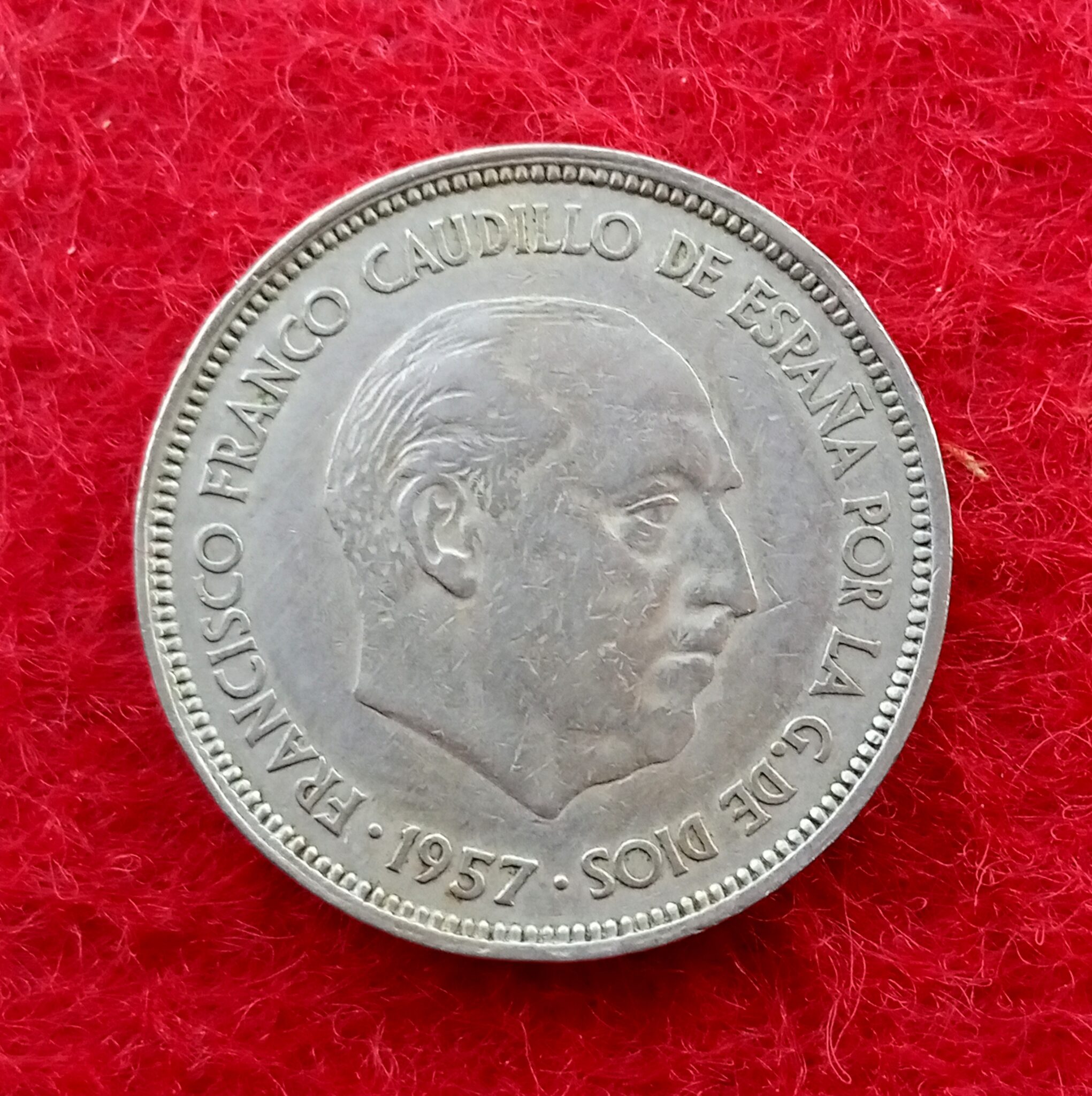 Spain 25 Pesetas – Francisco Franco 1957 Coin – SNS Coins