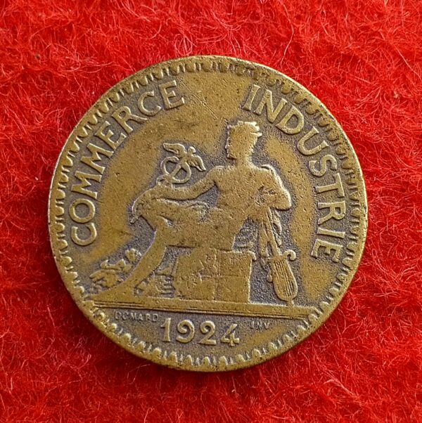 France 2 Francs Chambers of Commerce 1924 Coin - Image 2