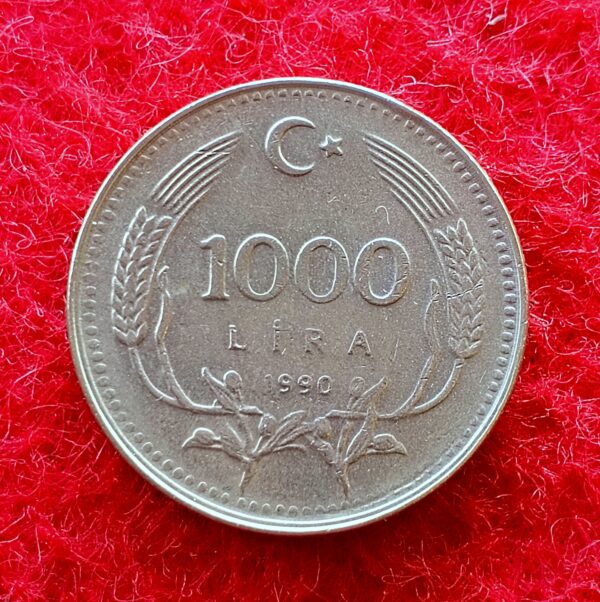 Turkey 1000 Lira 1990 Coin 