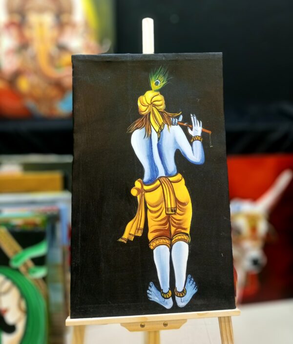 Oil Painting Canvas –  Flute Playing Krishna (Kiya Art World)