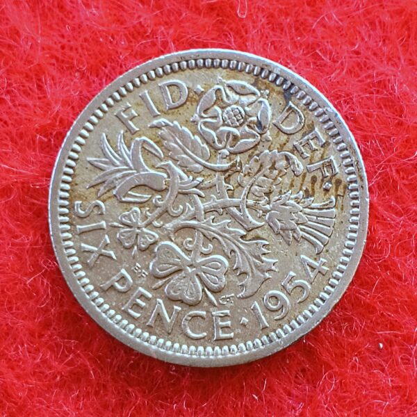 United Kingdom (UK) 6 Pence Elizabeth II 1954 Coin