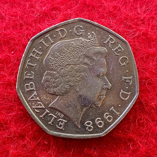 United Kingdom (UK) 50 Pence - Elizabeth II European Union 1998 Coin - Image 2