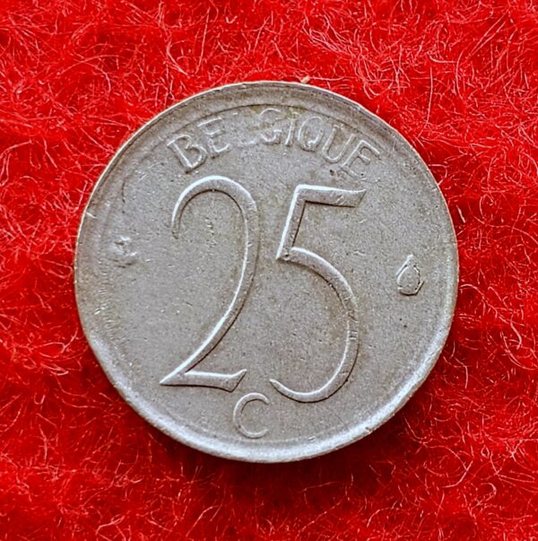 Belgium 25 Centimes Baudouin I French text 1966 Coin 