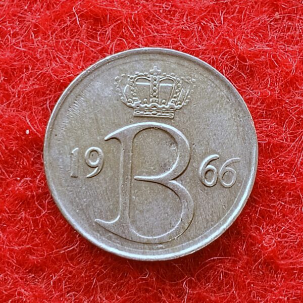 Belgium 25 Centimes Baudouin I French text 1966 Coin  - Image 2