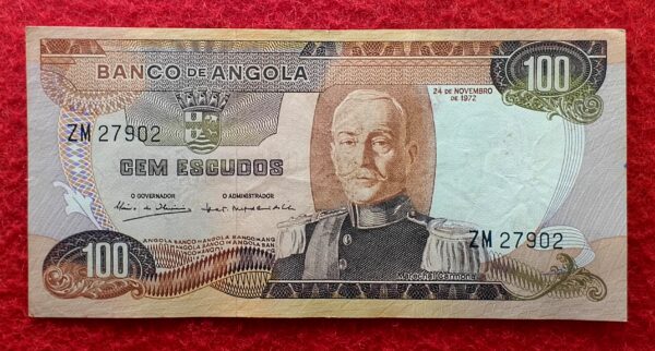  Angola 100 Escudos 1972 Banknote