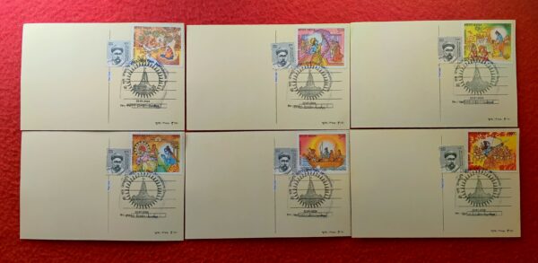 India Post Card - Set Of 6 Picture Post Cards Issued By Department Of Posts- With 2017 Ramayana Stamps (Shri Ram Janambhoomi Temple) - Image 2