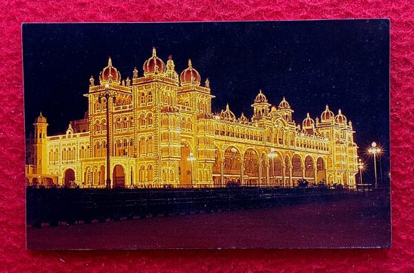 Vintage Picture Post Card - Illuminated Maharaja's Palace Mysore