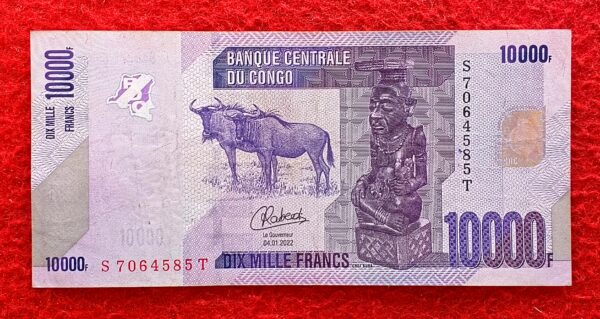 Democratic Republic of the Congo 10000 Francs 2022 Banknote 