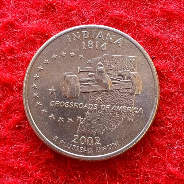 USA ( United States) 1/4  Dollar "Washington Quarter"  Indiana 2002 Coin D (Mint of Denver)