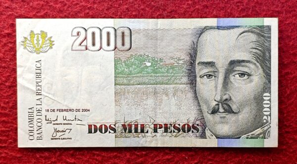 Colombia 2000 Pesos New seal 2004 Banknote