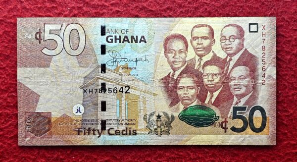 Ghana 50 Cedis Cocoa Bean Big Six leaders of Ghana 2014 Banknote