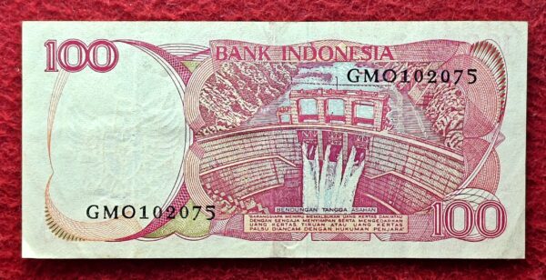 Indonesia 100 Rupiah Victoria Crowned Pigeon 1984 Banknote - Image 2