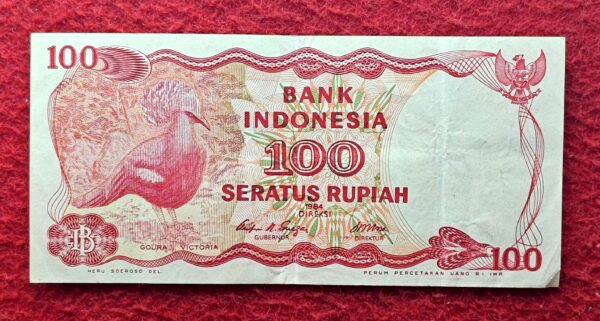 Indonesia 100 Rupiah Victoria Crowned Pigeon 1984 Banknote