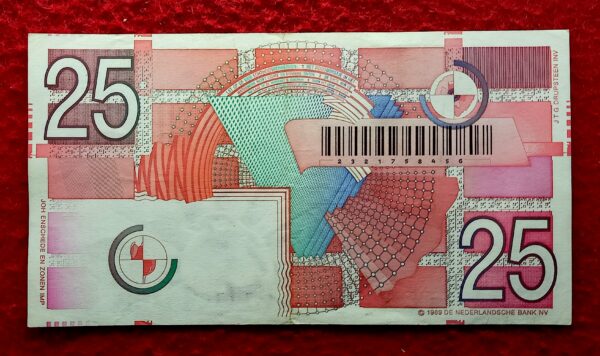 Netherlands 25 Gulden Red Robin 1989 Banknote - Image 2