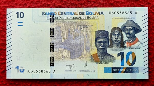 Bolivia 10 Bolivianos (Vargas, Tupa, Mendez) Banknote