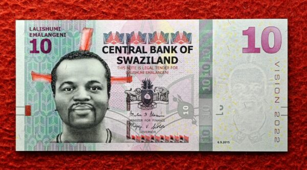 Swaziland (Eswatini) 10 Emalangeni Vision 2022 Banknote 