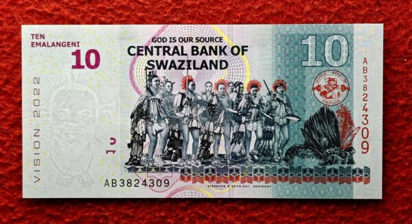 Swaziland (Eswatini) 10 Emalangeni Vision 2022 Banknote  - Image 2