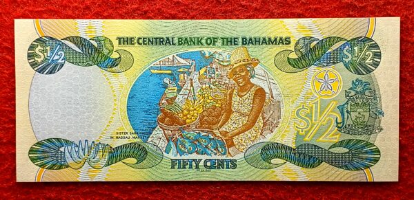 The Bahamas 50 Cents - Queen Elizabeth II 2001 Banknote - Image 2