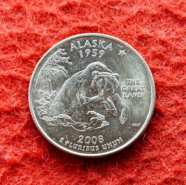 United States (USA) 1/4 Dollar "Washington Quarter" Alaska 2008 Coin