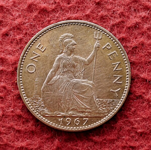 United Kingdom (UK) 1 Penny Elizabeth II 1967 Coin 