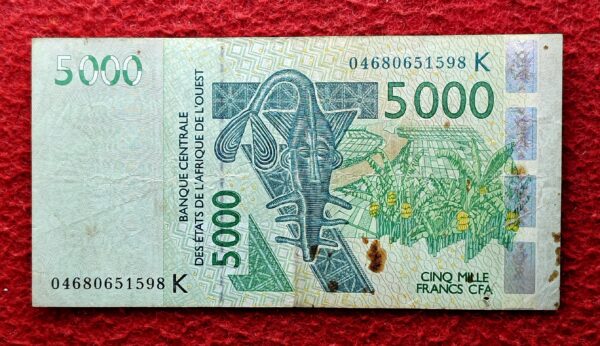 Western African States 5000 Francs Antelopes 2003 Banknote