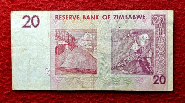 Zimbabwe 20 Dollars 2007 Banknote (Chiremba Rocks) - Image 2