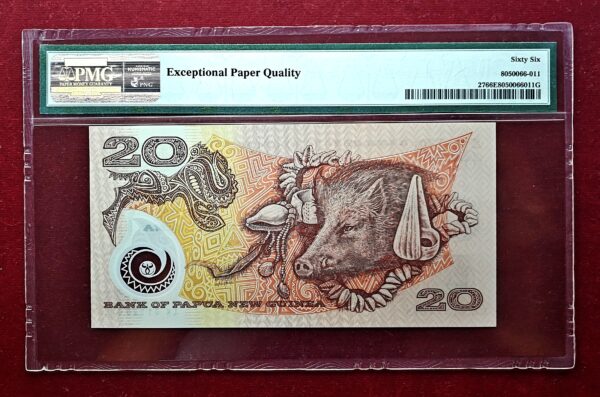 Papua New Guinea 20 Kina 30th Anniversary of Bank 2003 Polymer Banknote (PMG) Graded 66 Gem Uncirculated EPQ - Image 2