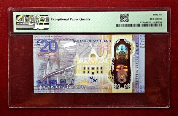 Scotland 20 Pounds Bank of Scotland - Queensferry Crossing 2019 "Specimen" Commemorative Polymer Banknote (PMG) Graded 66 Gem Uncirculated EPQ - Image 2