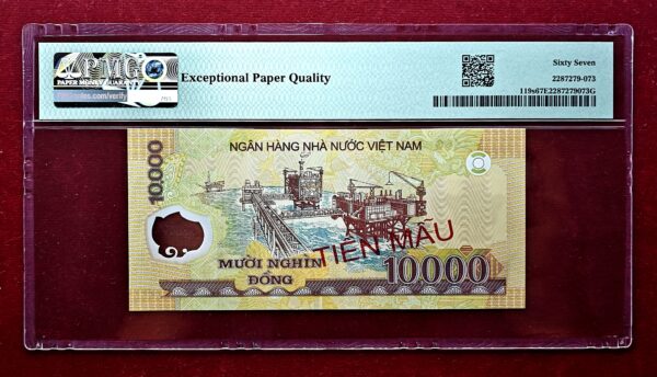 Vietnam 10000 Dong "Specimen" Polymer Banknote (PMG) Graded 67 Superb Gem UNC EPQ - Image 2