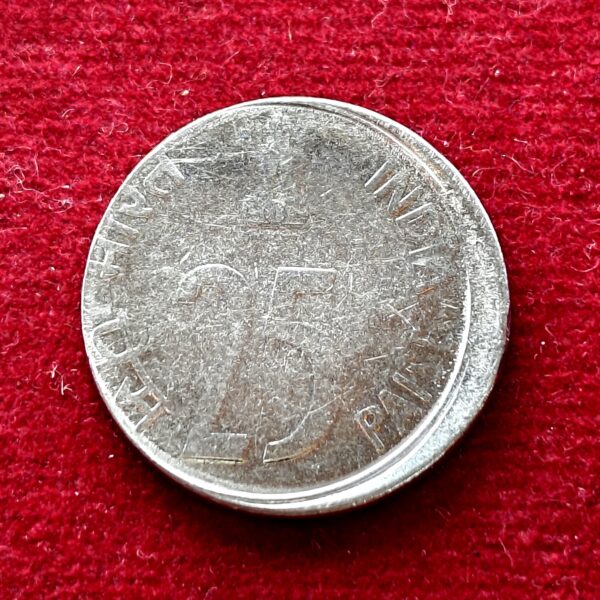 25 Paise 1999 Off Center Error Coin (Mumbai Mint)