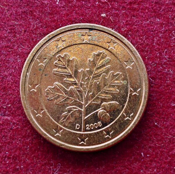 Federal Republic of Germany 1 Euro Cent Oak Twig 2008 Coin