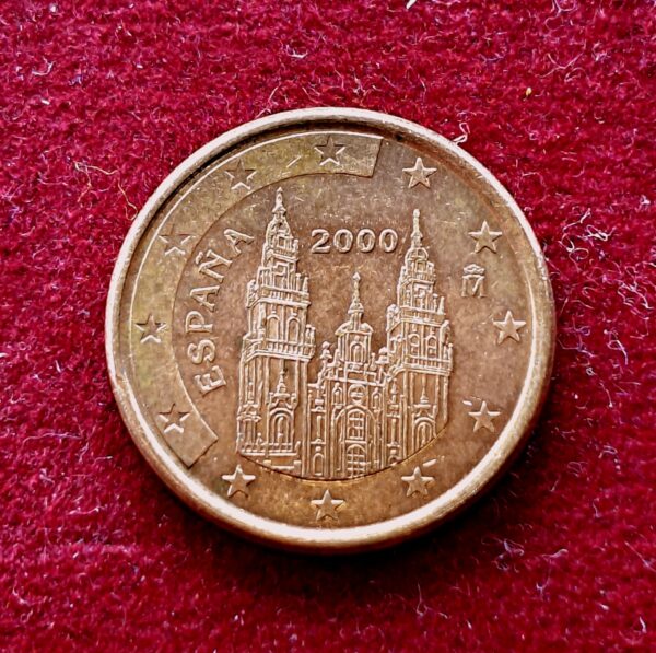 Spain 1 Euro Cent Cathedral of Santiago 2000 Coin 