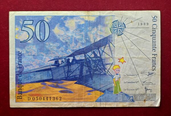 France 50 Francs Saint-Exupery 1999 Banknote - Image 2