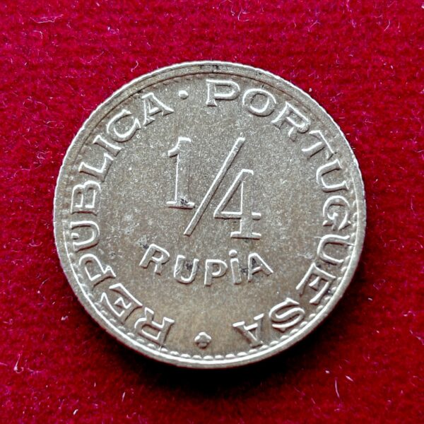 India Portuguese 1/4 Rupia 1947 Coin