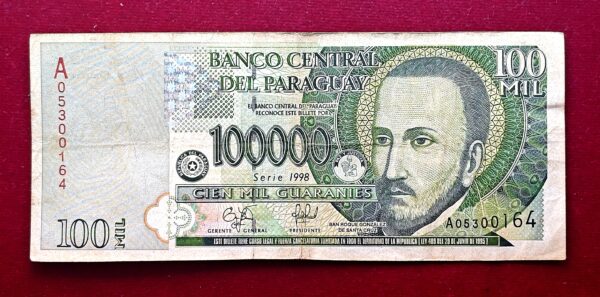 Paraguay 100000 Guaranies 1998 Banknote