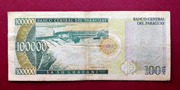 Paraguay 100000 Guaranies 1998 Banknote - Image 2