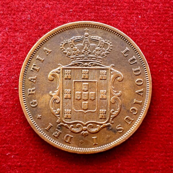 Portugal 10 Reis Luiz I 1873 Coin (Crown size) - Image 2