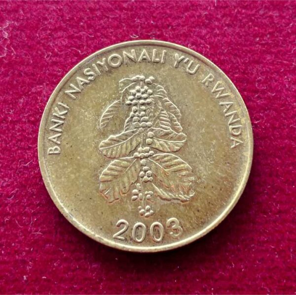 Rwanda 5 Francs Type 1 legend 2003 Coin - Image 2