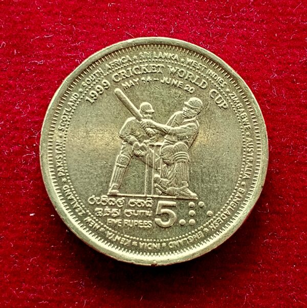 Sri Lanka 5 Rupees Cricket World Cup 1999 Commemorative Coin 