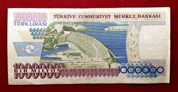 Turkey 1000000 Lira President Mustafa Kemal Ataturk 1995 Banknote - Image 2