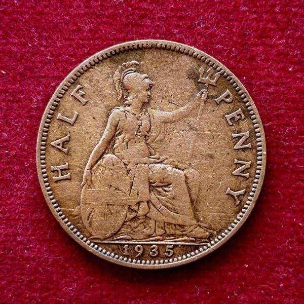 United Kingdom (UK) 1/2 Penny George V 1935 Coin 