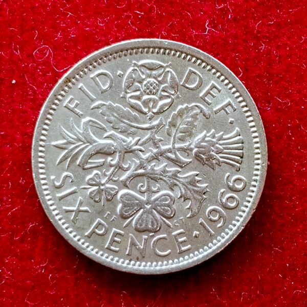 United Kingdom (UK) 6 Pence Elizabeth II 1966 Coin