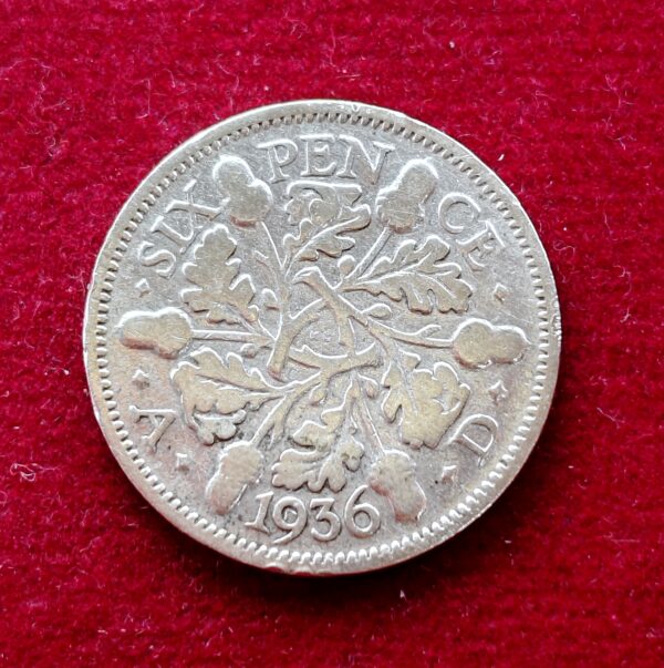 United Kingdom (UK) 6 Pence - George V 4th coinage 1936 Silver Coin