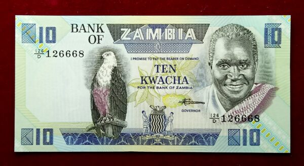 Zambia 10 Kwacha President K. Kaunda Banknote