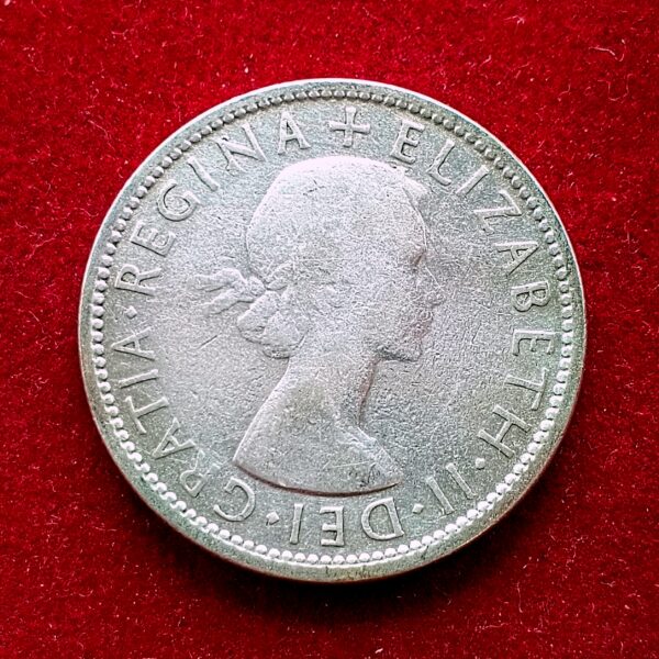 Australia 1 Florin - Queen Elizabeth II 1st Portrait 1953 Silver Coin - Image 2