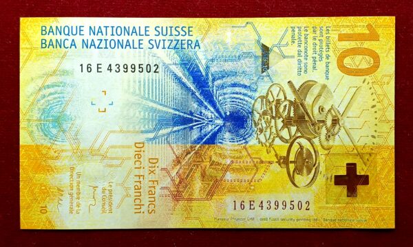 Switzerland 10 Francs 9th series Hybrid substrate (Durasafe) Banknote