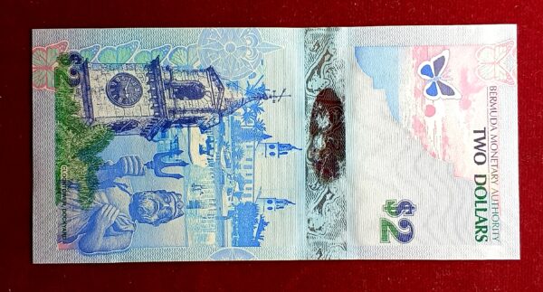 Bermuda 2 Dollars - Elizabeth II Bluebird 2009 Hybrid Substrate Banknote - Image 2